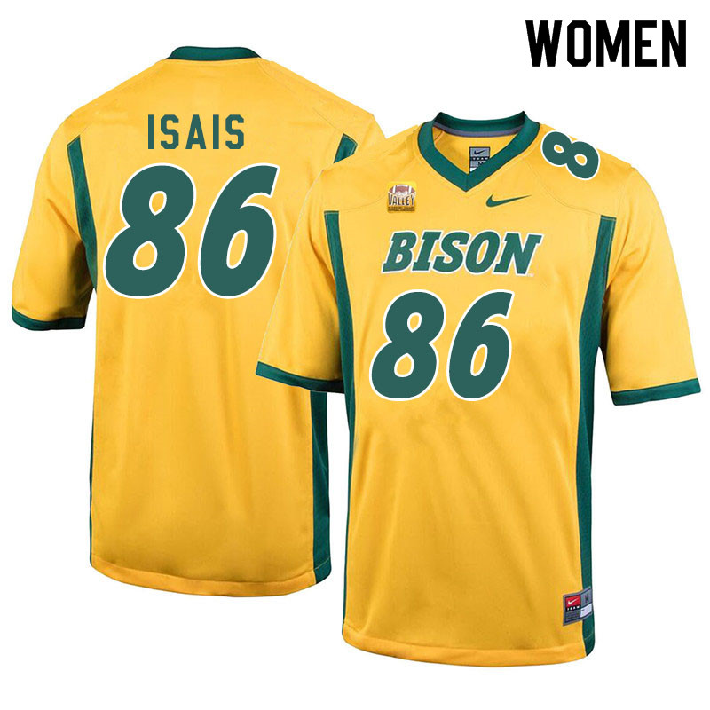 Women #86 Peter Isais North Dakota State Bison College Football Jerseys Sale-Yellow